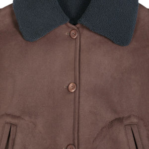 Bobo Choses - Chaqueta de sherpa suave de doble cara | Marrón oscuro
