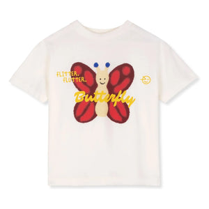 Wynken - Camiseta de algodón orgánico Butterfly | Crudo