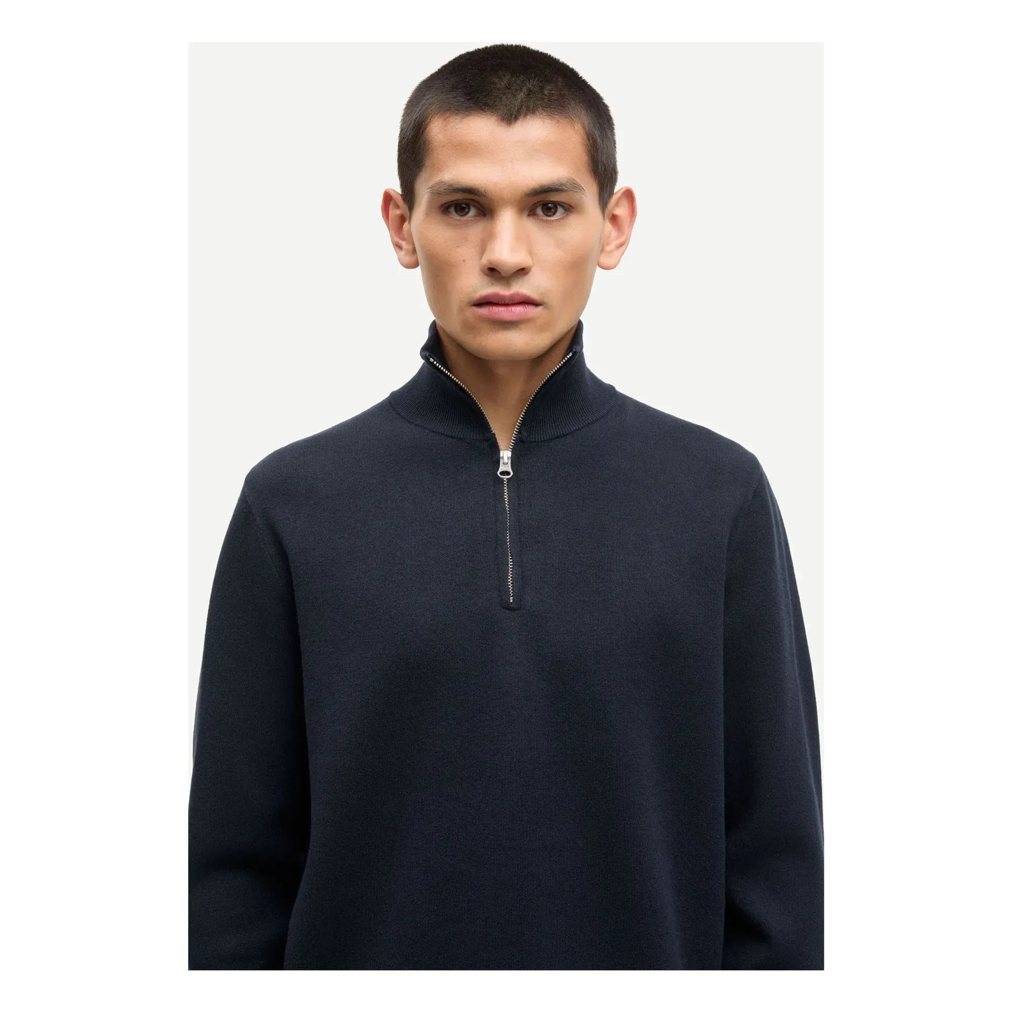 Samsoe Samsoe - Sudadera Gunan con Media Cremallera | Azul Oscuro