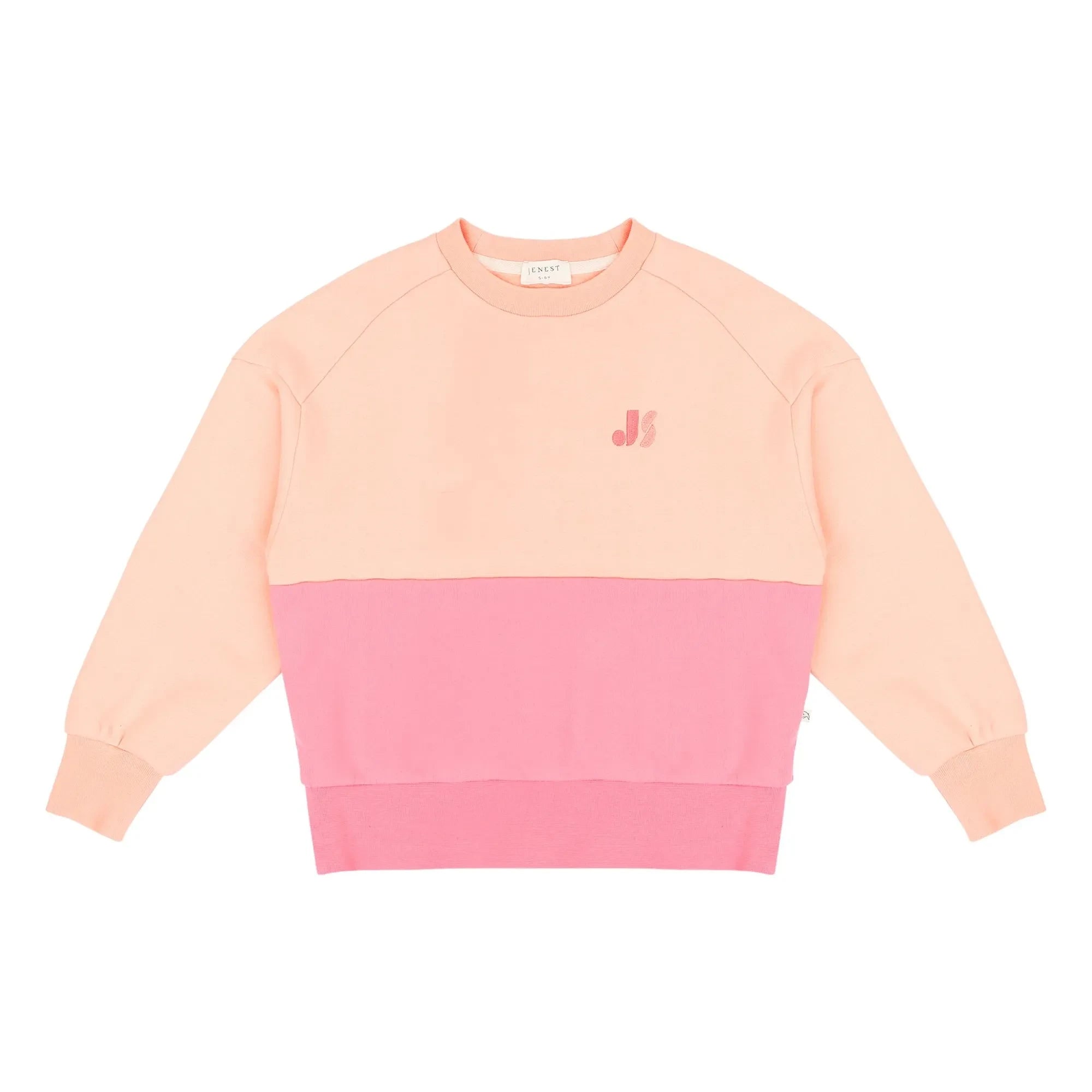 Jenest - Sudadera de algodón orgánico con bloques de color | Rosa