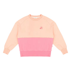 Jenest - Sudadera de algodón orgánico con bloques de color | Rosa