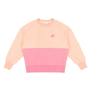 Jenest - Sudadera de algodón orgánico con bloques de color | Rosa