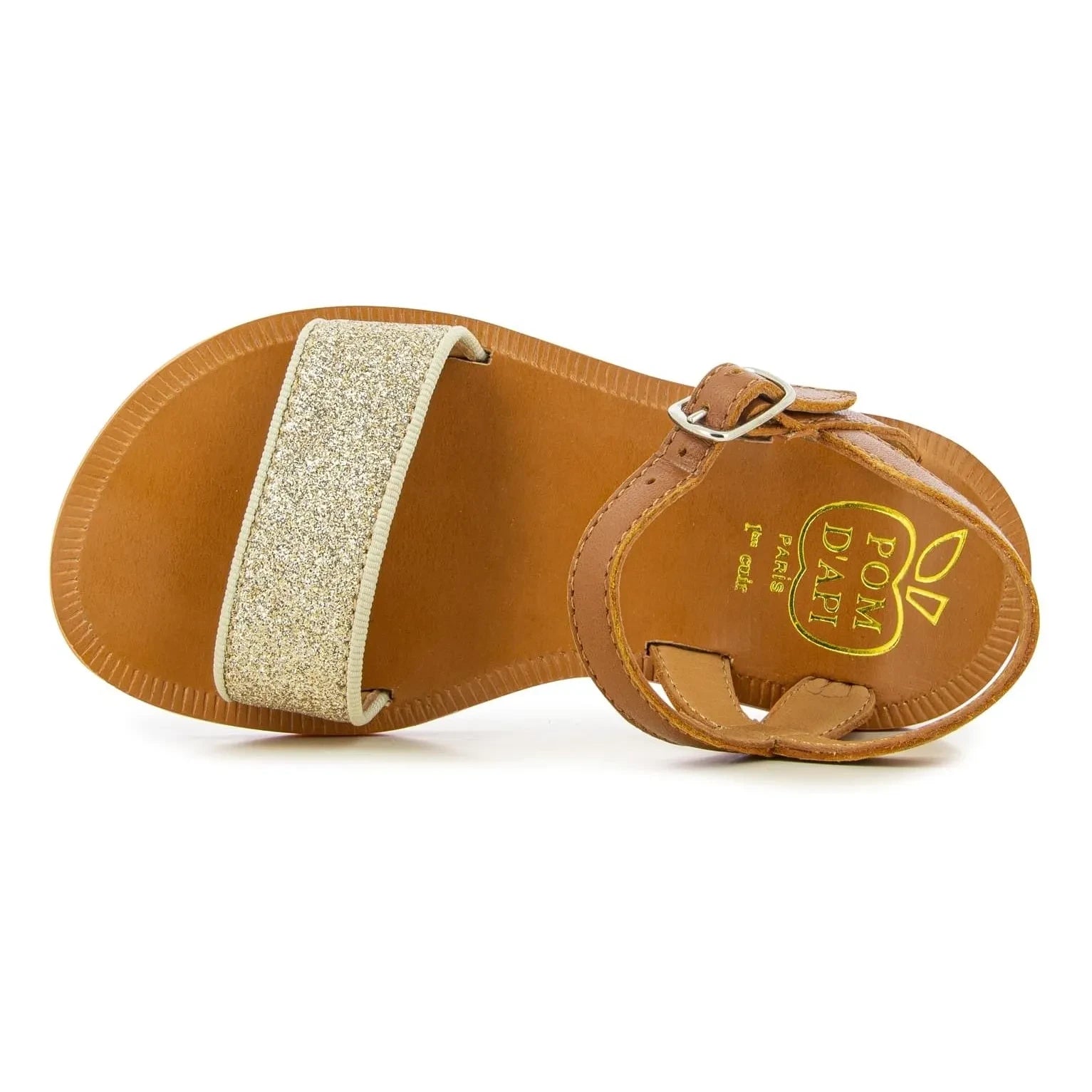 Pom d'Api - Sandalias con hebilla Plagette | Camel