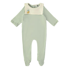 Risu Risu - Pijama marinero de algodón orgánico | Verde almendra