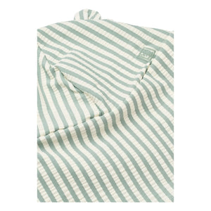 Liewood - Sombrero Senia de sarga a rayas, resistente a los rayos UV, con orejeras, de fibra reciclada | Verde