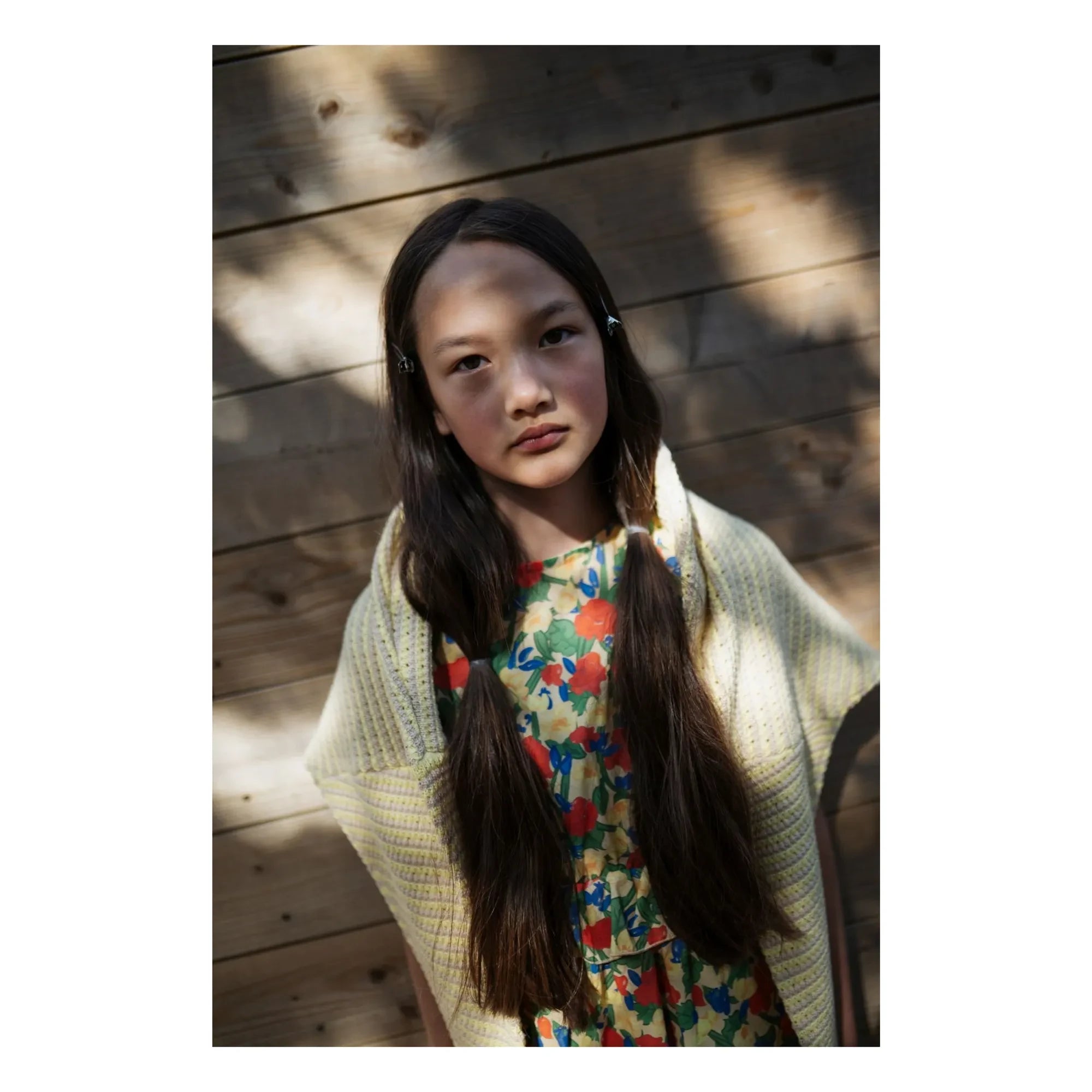 Repose AMS - Vestido de algodón orgánico con estampado floral y volantes | Amarillo claro