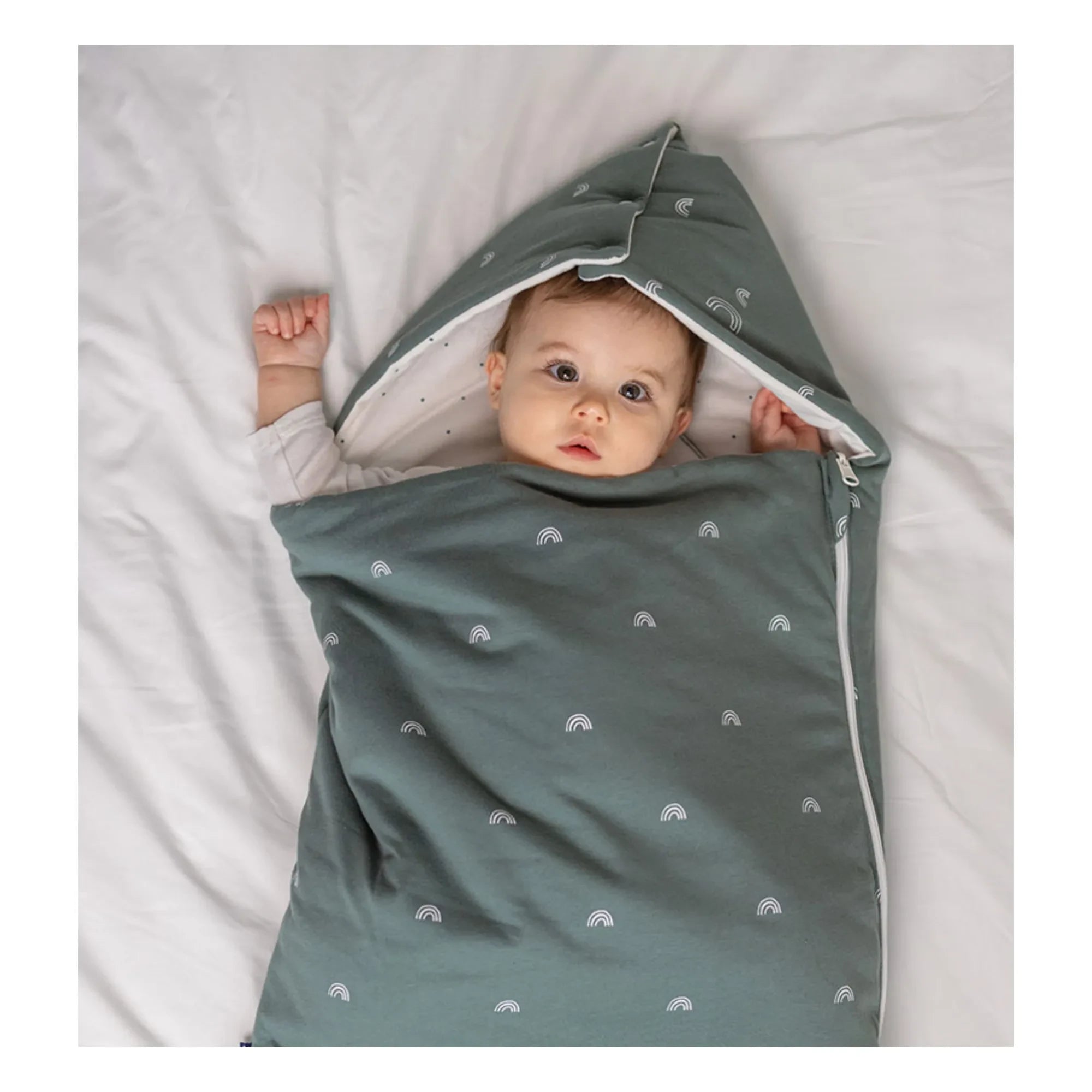 Les Petites Billes - Nido para bebé reversible multitemporada | Verde