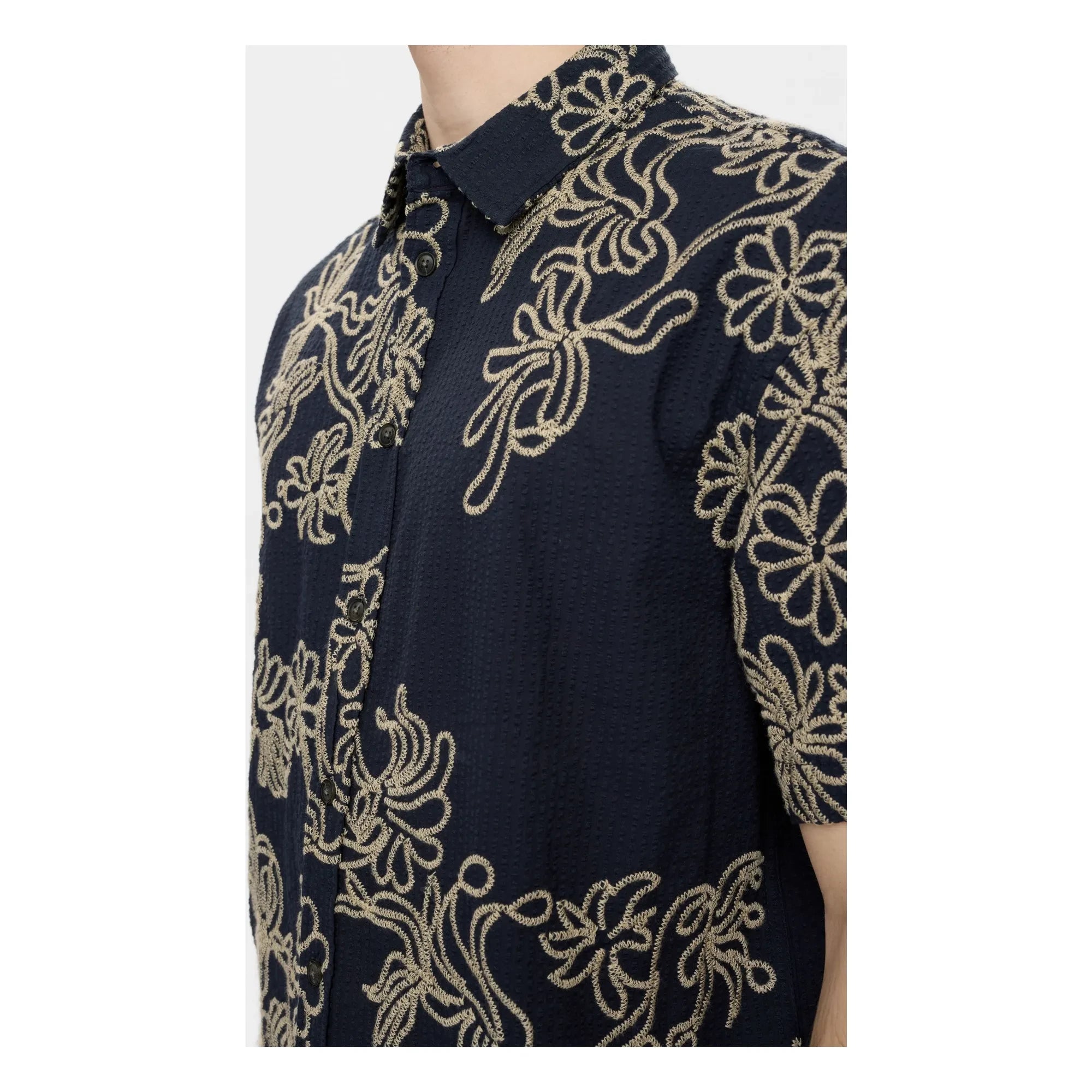 Anerkjendt - Camisa Akotto Emb | Azul oscuro