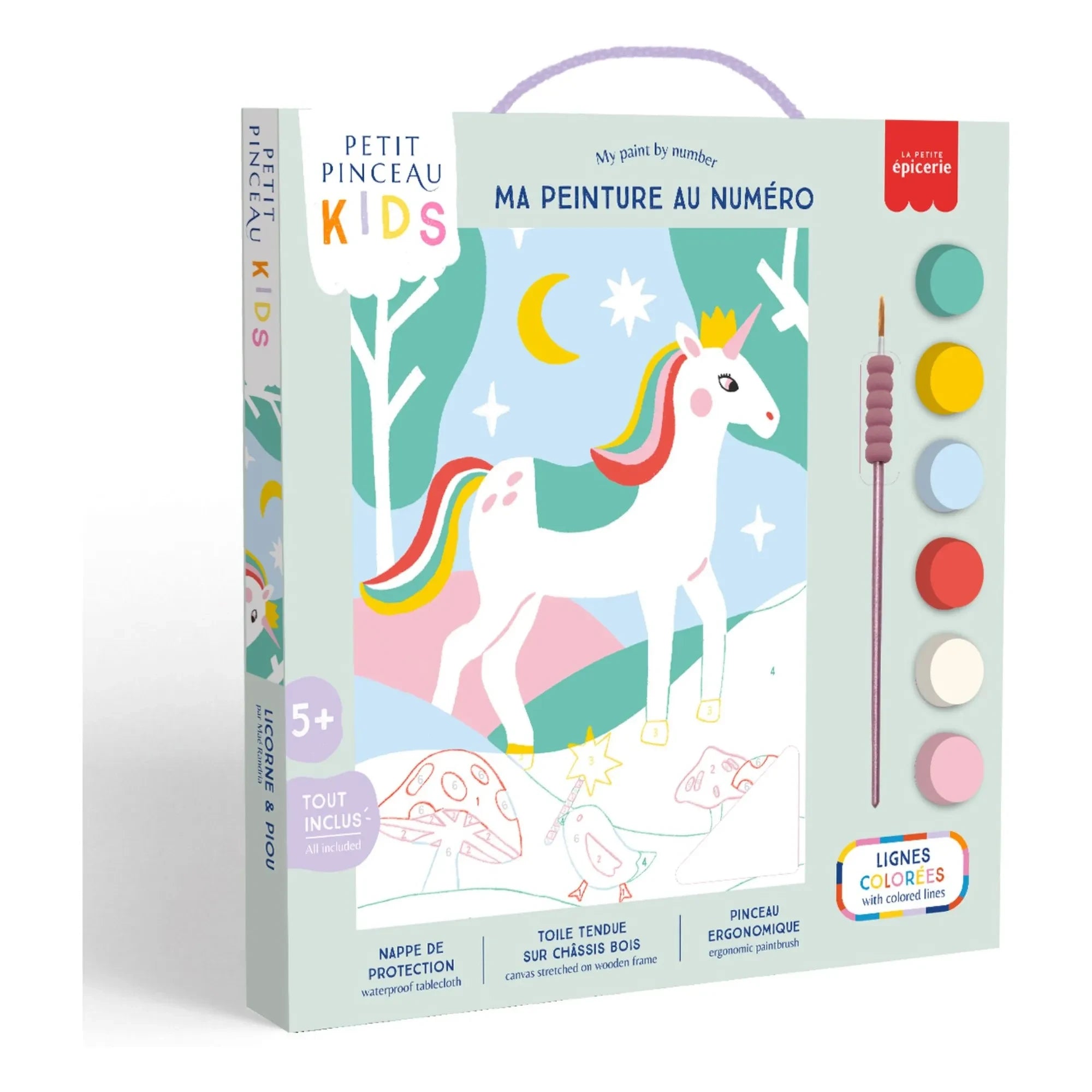 La Petite Épicerie - Pintura por números para niños - Unicornio y Piou