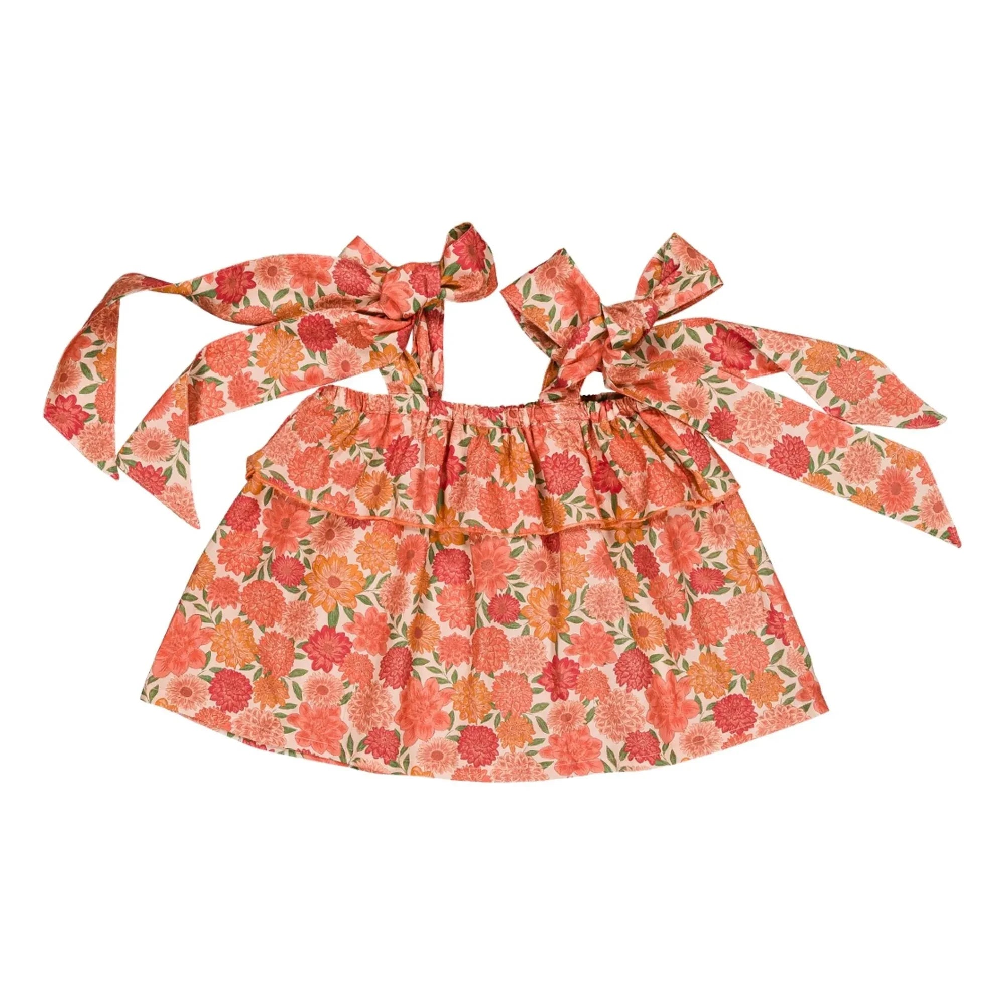 Loir - Blusa Castilla Flores de Algodón Orgánico | Coral