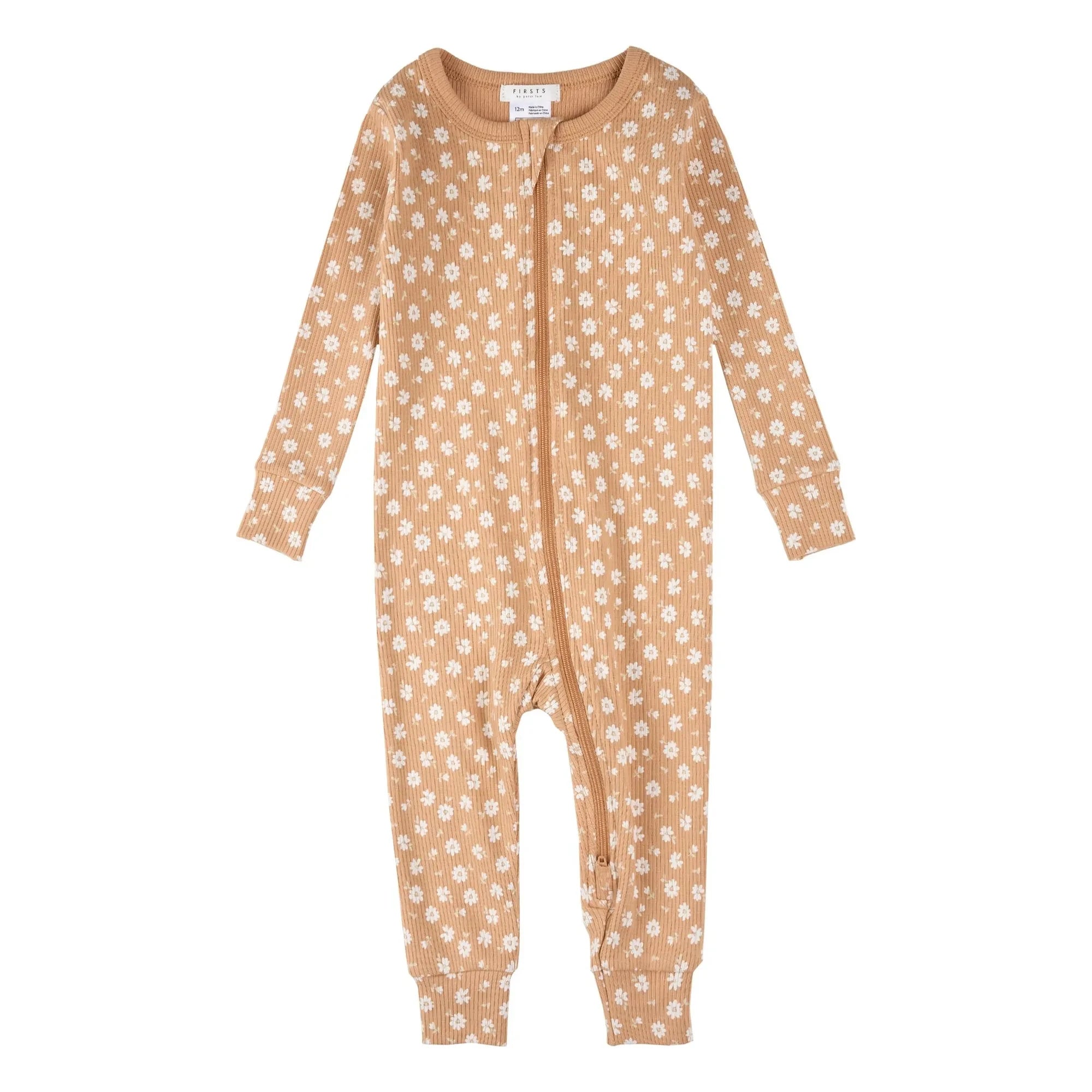 Petit Lem - Pijama de algodón orgánico con estampado floral | Natural