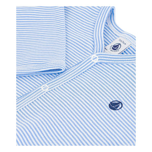 Petit Bateau - Pijama de algodón orgánico a rayas | Azul