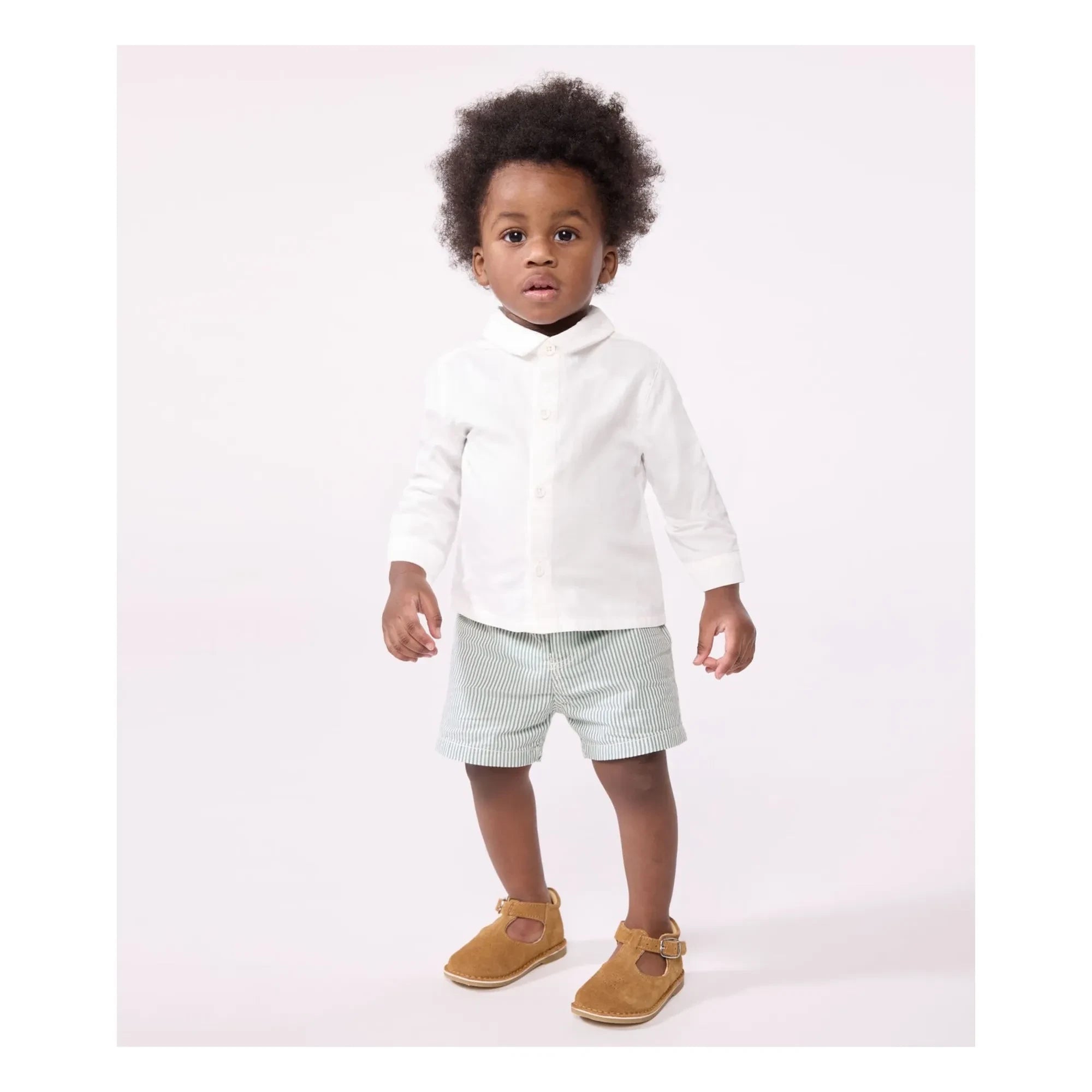 Petit Bateau - Camisa de Algodón Orgánico para Bautizo | Blanco