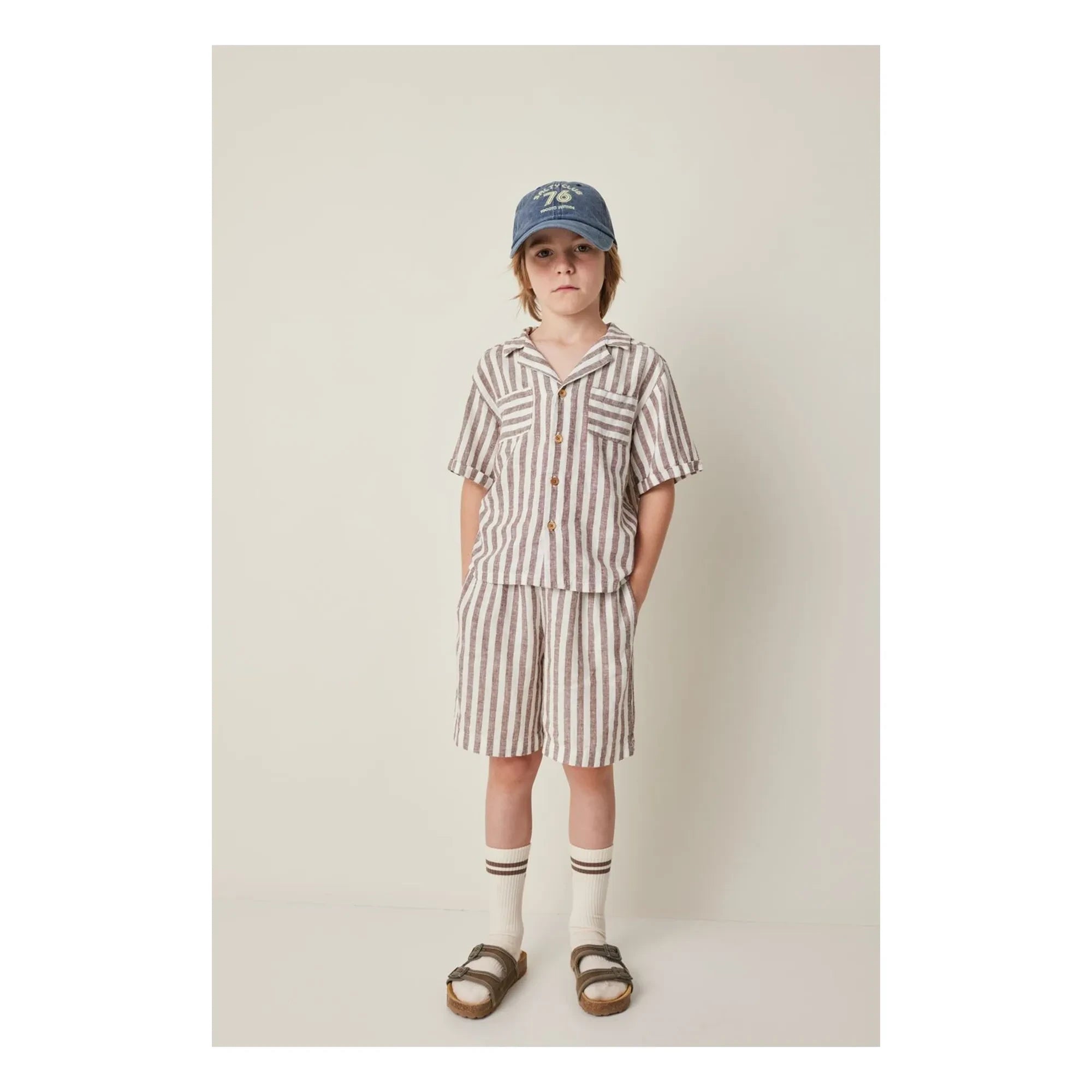 Tocoto Vintage - Camisa de lino a rayas | Marrón