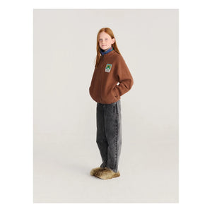 Bobo Choses - Organik pamuklu kapüşonlu fermuarlı sweatshirt | Kahverengi
