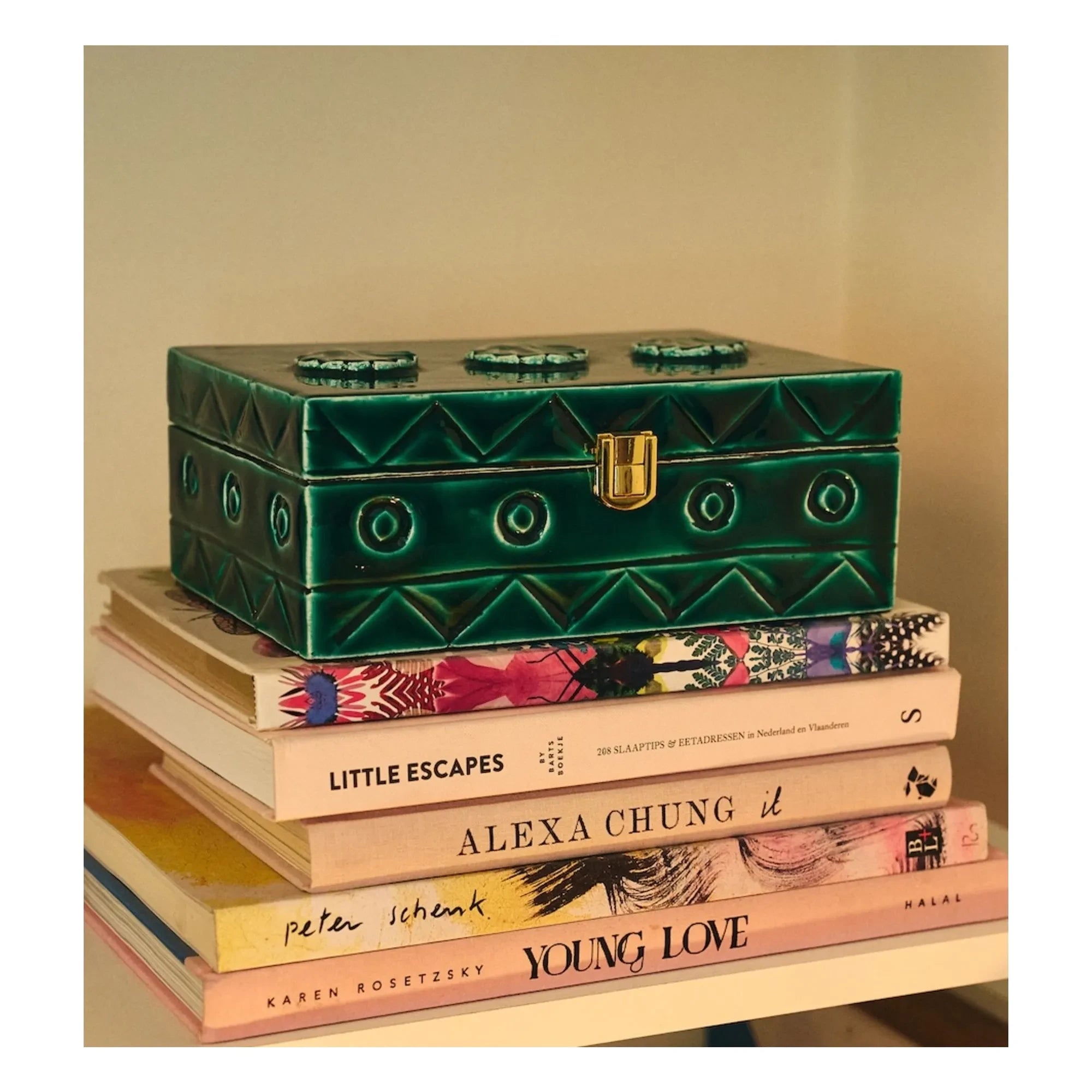 Anna + Nina - Caja de joyas de madera Tide | Verde