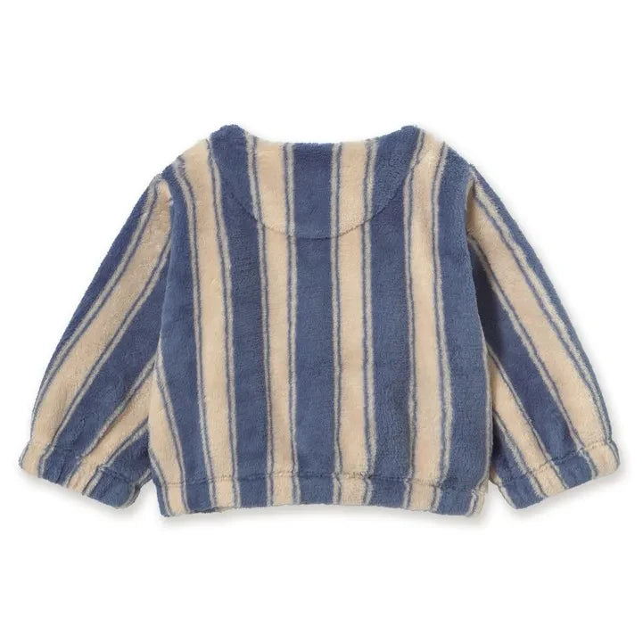 Tinycottons - Chaqueta polar a rayas | Azul petróleo