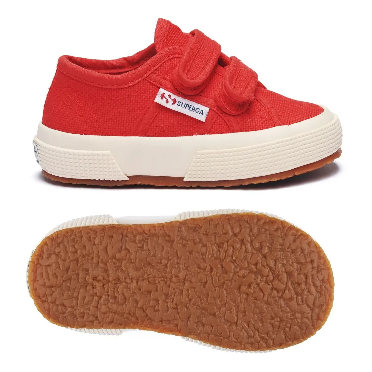 Superga - Zapatillas Deportivas Bajas de Algodón con Velcro | Rojo
