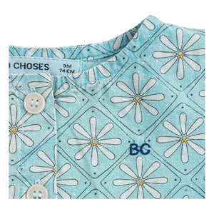 Bobo Choses - Vestido de Bebé con Margarita de Algodón Orgánico | Azul Claro