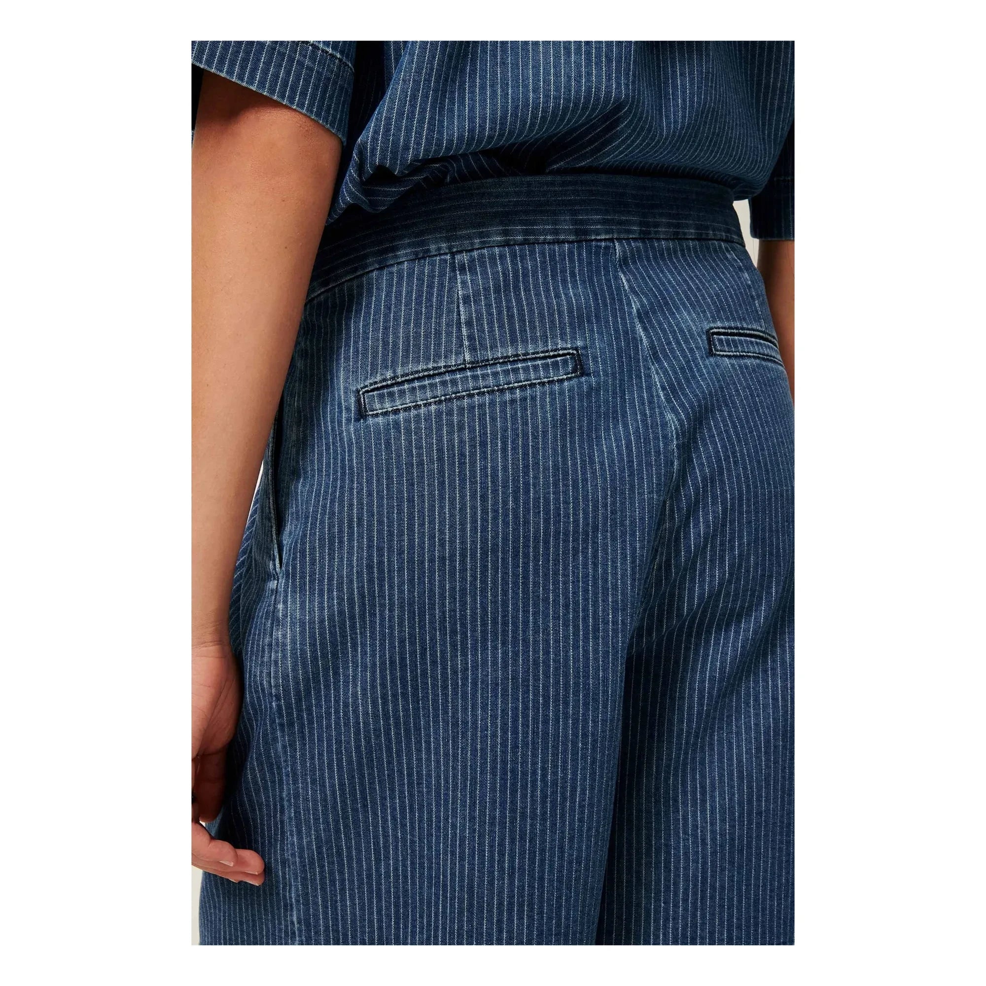 Sessùn - Shorts de rayas de algodón Santa Port | Azul marino