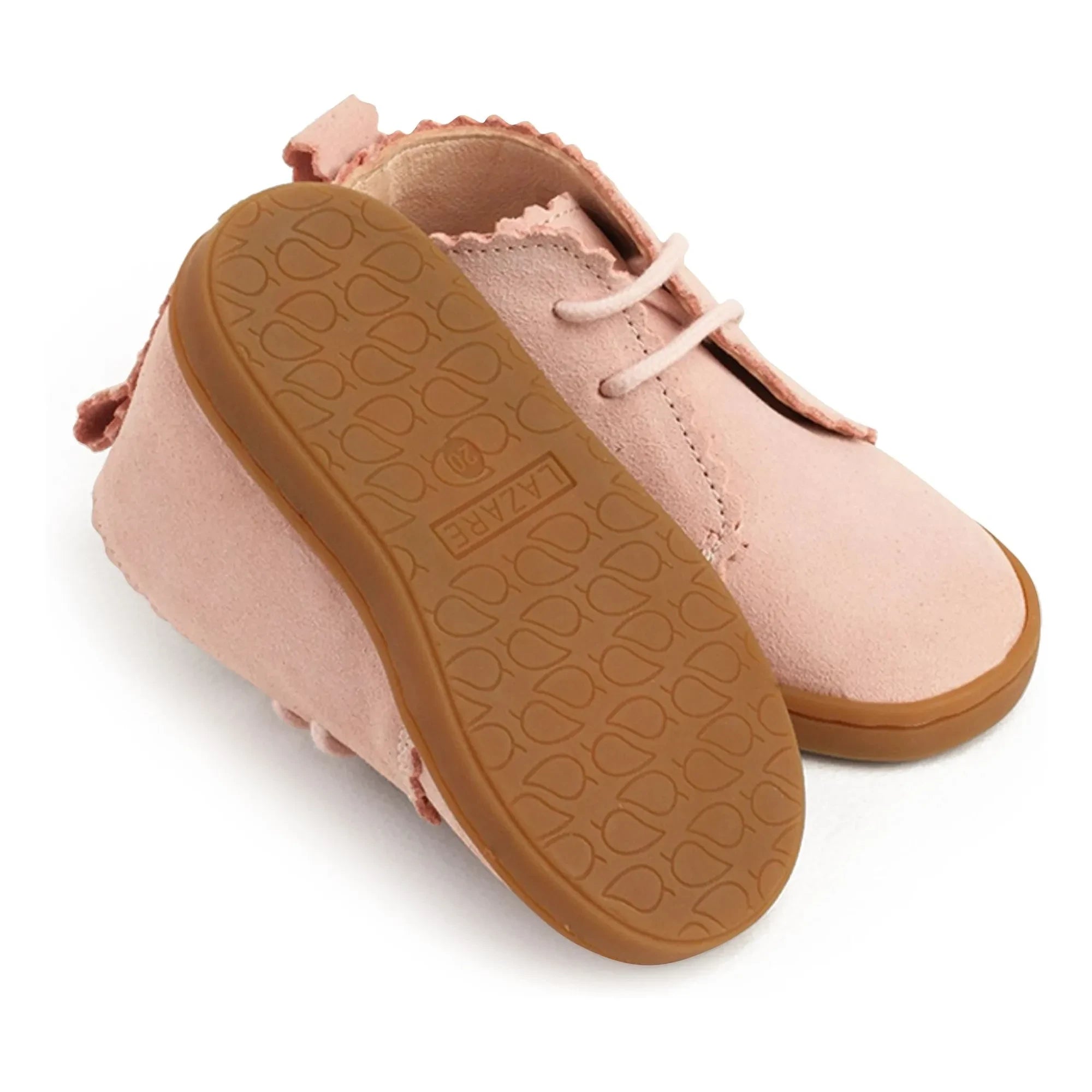 Zapatillas deportivas Lazare - Feston Raoul de ante con cordones | Rosa empolvado
