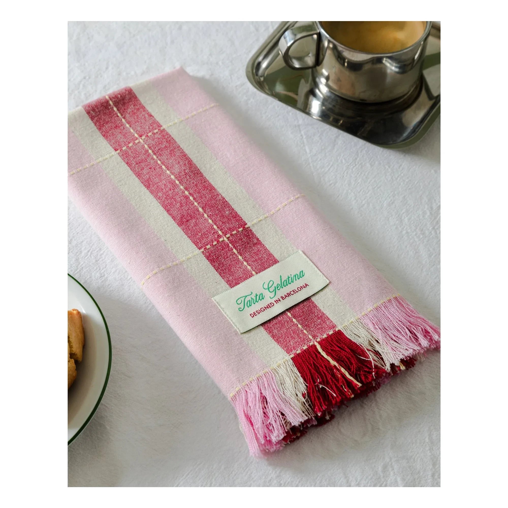 Tarta Gelatina - Servilletas de algodón orgánico - Juego de 2 | Rosa