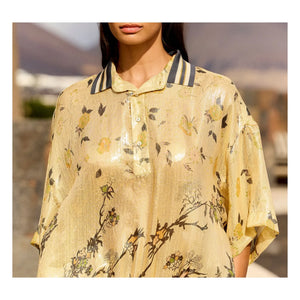 Mes Demoiselles - Blusa de seda metálica Jaca | Oro