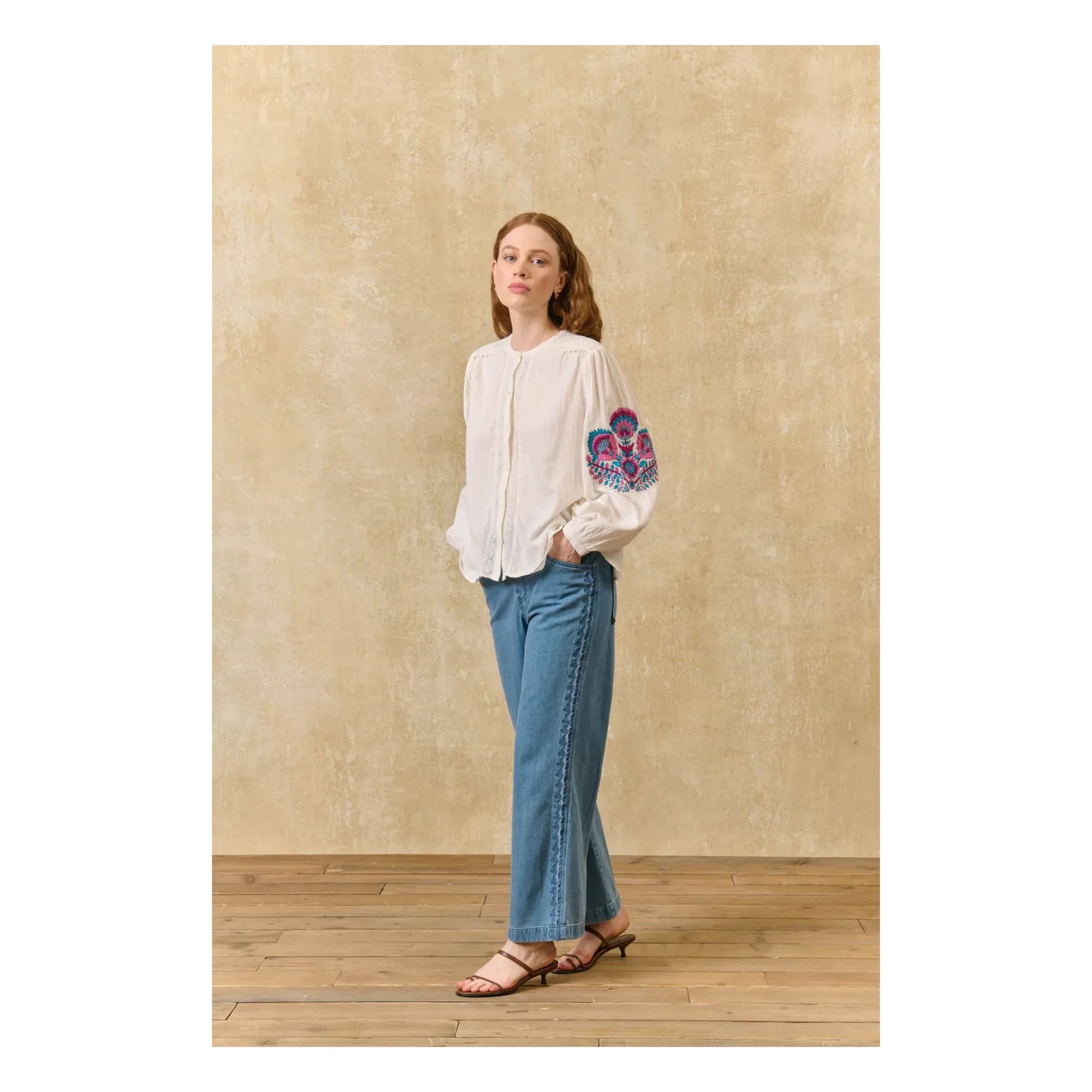 Louise Misha - Blusa Jeanne de algodón orgánico | Blanco