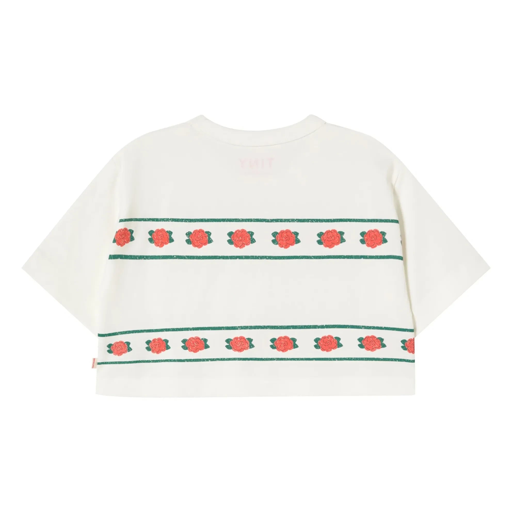 Tinycottons - Camiseta corta de algodón orgánico con rosas | Blanco