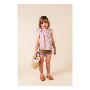 birinit - Short de malla con volantes amarillo verdoso