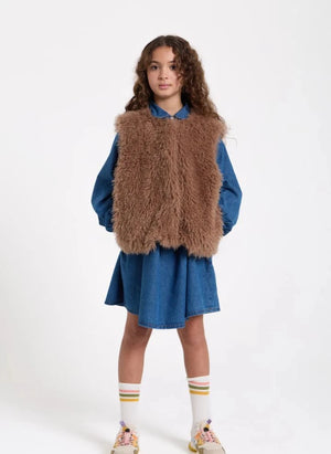 Hundred Pieces - Lucky Chaqueta sin mangas de piel | Taupe brown