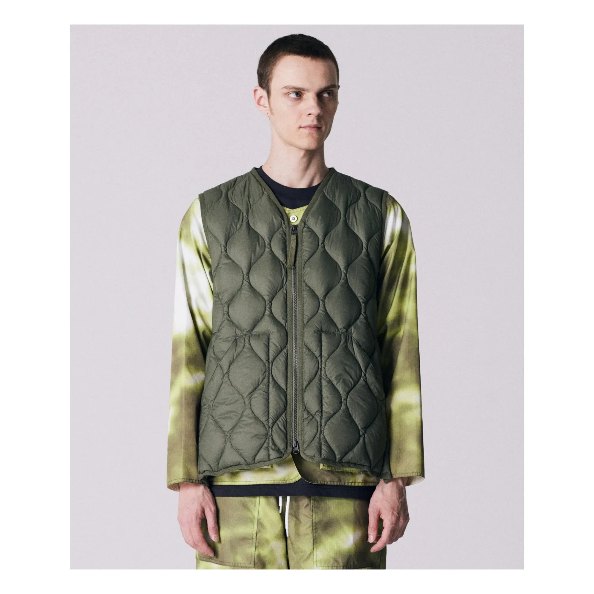 Taion - Chaleco sin mangas militar unisex con cremallera de nailon | Verde oliva