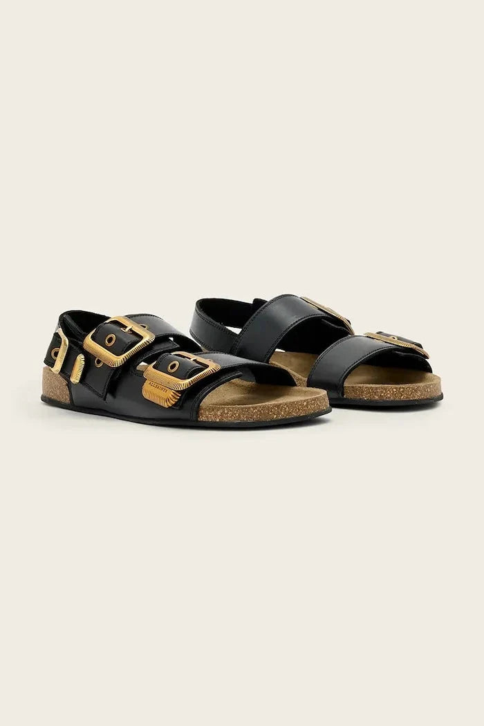 AllSaints Staffa Sandalia plana de cuero para mujer