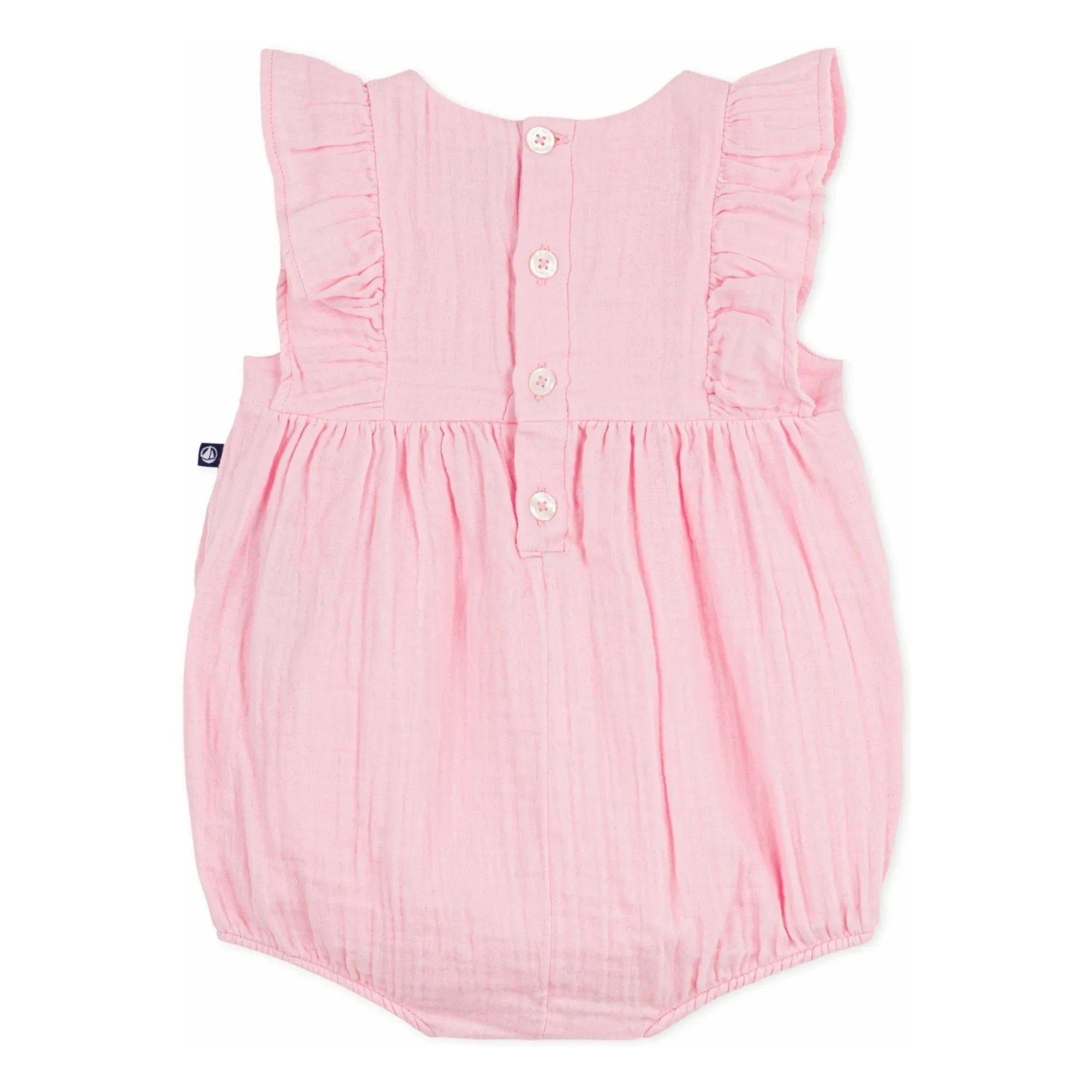 Petit Bateau - Peto de gasa de algodón orgánico liso | Rosa