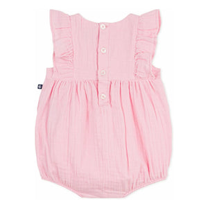 Petit Bateau - Peto de gasa de algodón orgánico liso | Rosa