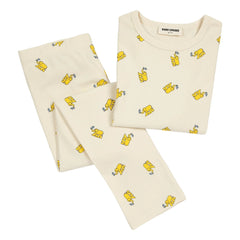 Bobo Choses - Pijama acanalado de algodón orgánico Filli | Beige
