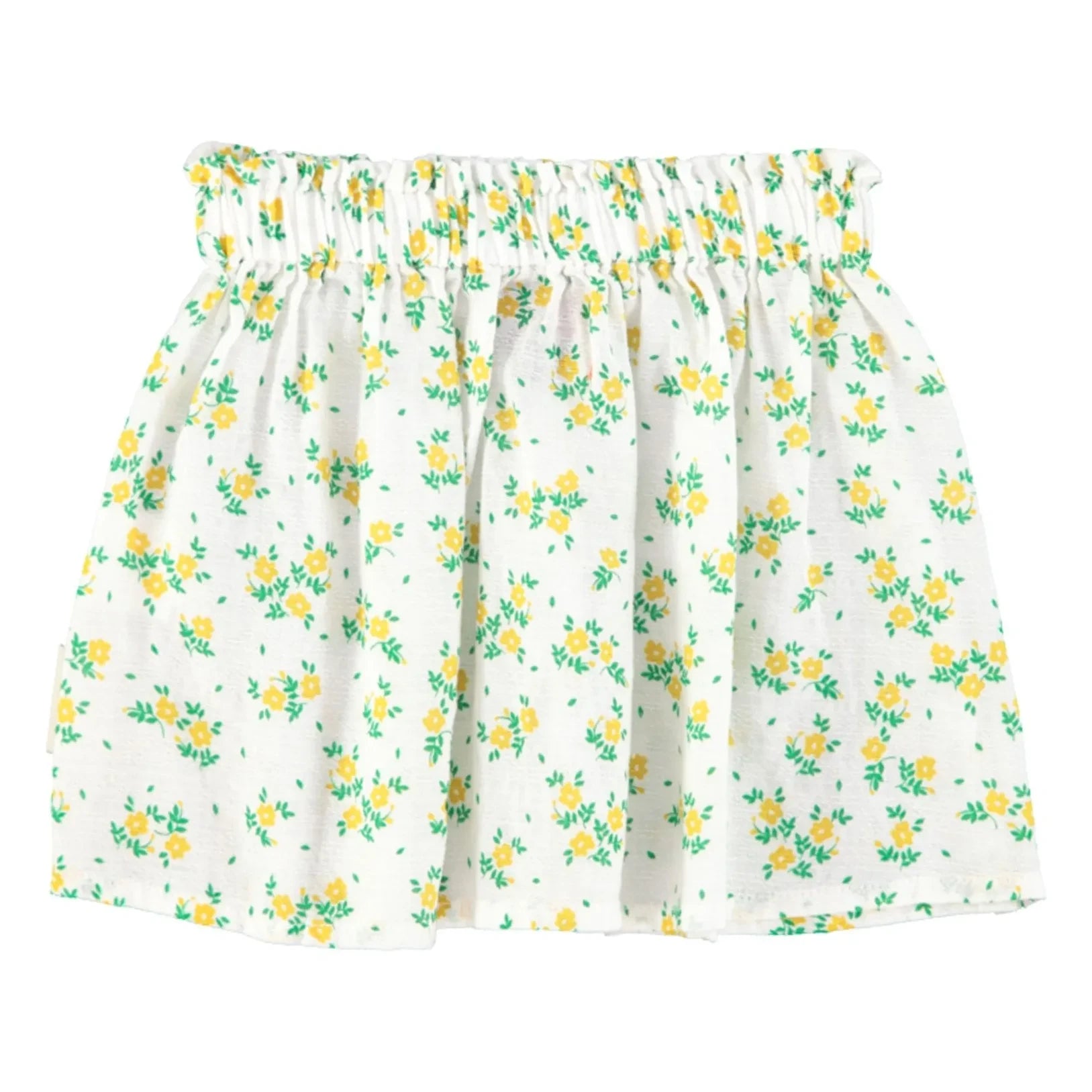 Piupiuchick - Falda corta de algodón orgánico con estampado floral | Blanco