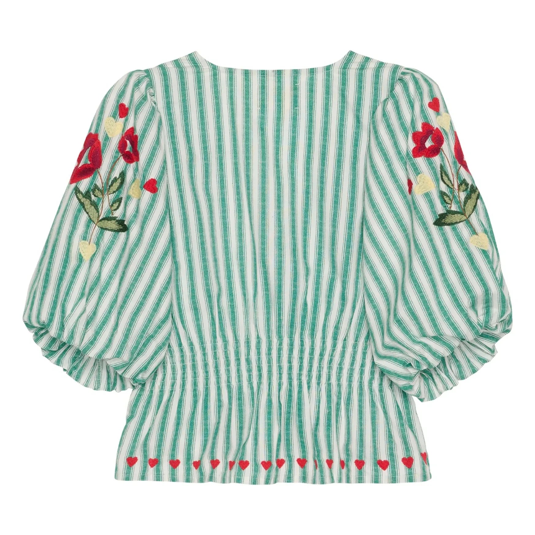 SISSEL EDELBO - Blusa de algodón orgánico a rayas Lotta | Verde