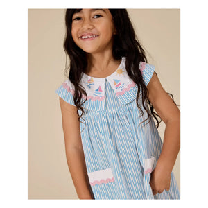 Goldie + Ace - Vestido marinero a rayas | Azul
