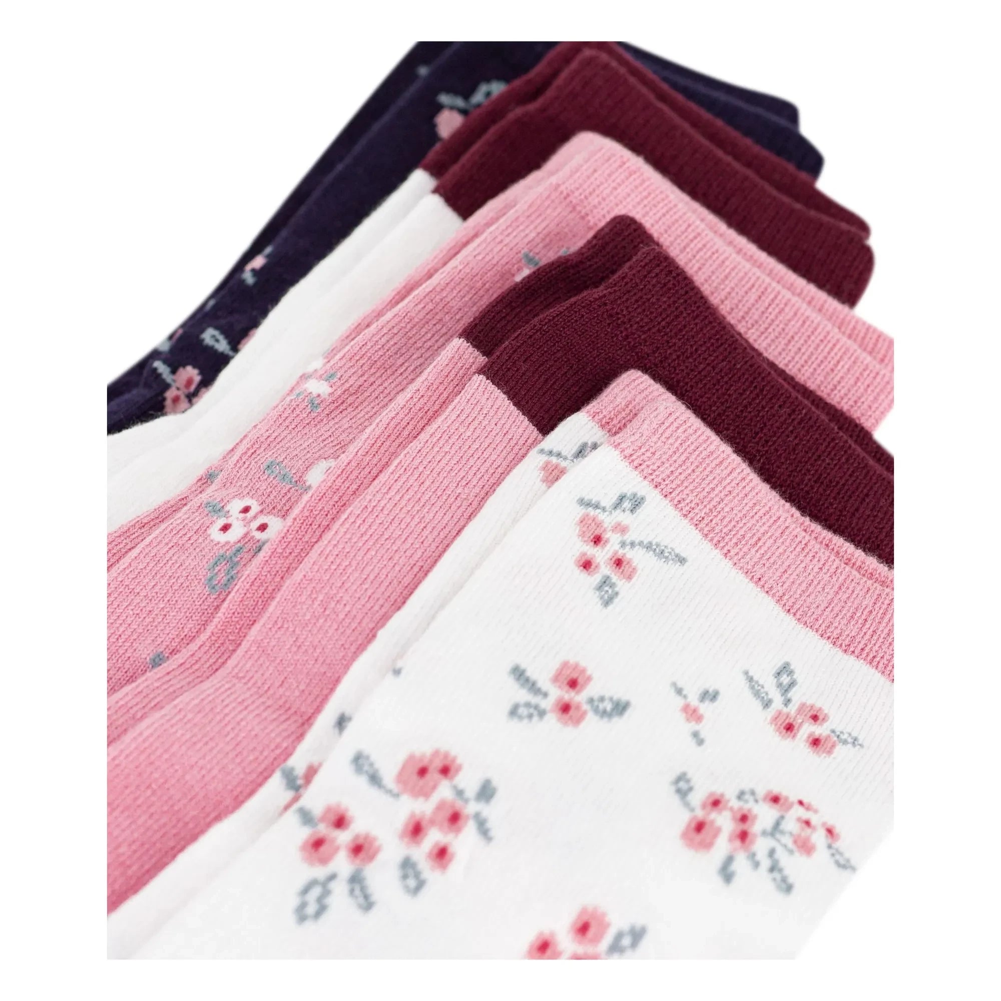 Petit Bateau - 5 Çift Çiçekli Çorap | Pembe