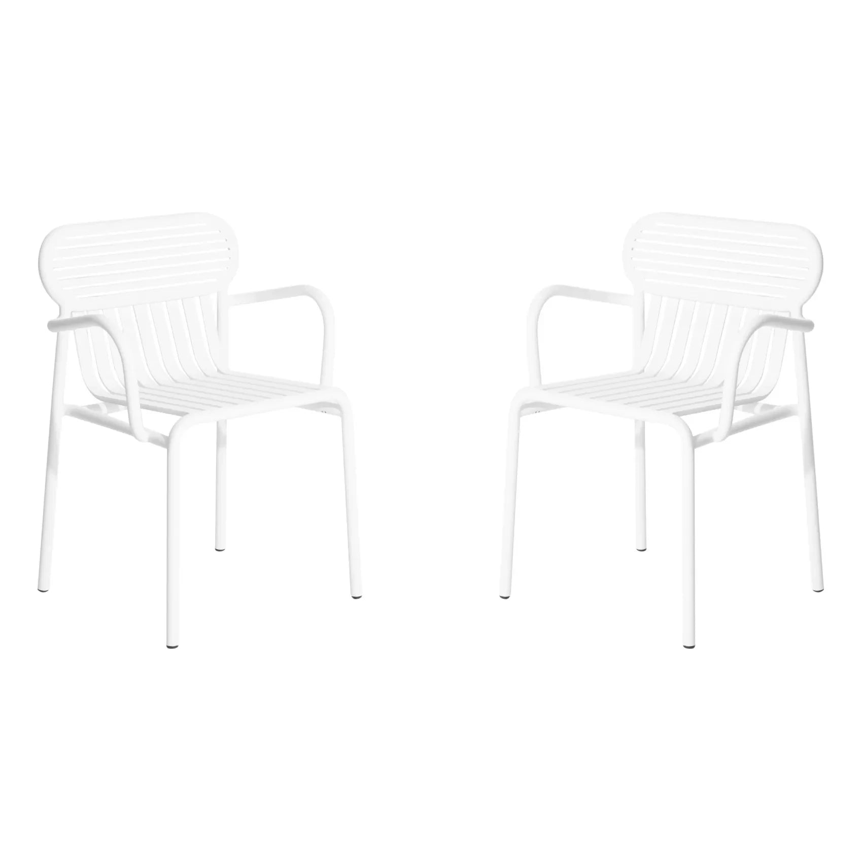 Petite friture - Set de 2 sillas con brazos para exterior Week-end | Blanco