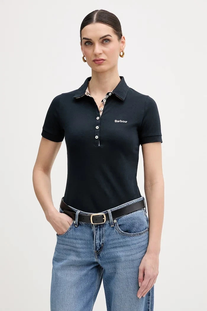 Polo de mujer de algodón elastano con detalle de cuello Barbour