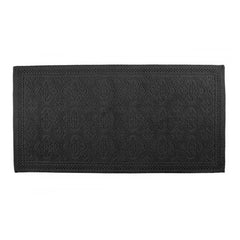 Haomy - Alfombra de baño de algodón con relieve 55x110cm | Negro