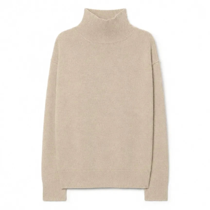 Pomandère - Jersey de cuello alto de lana y cachemira | Marfil