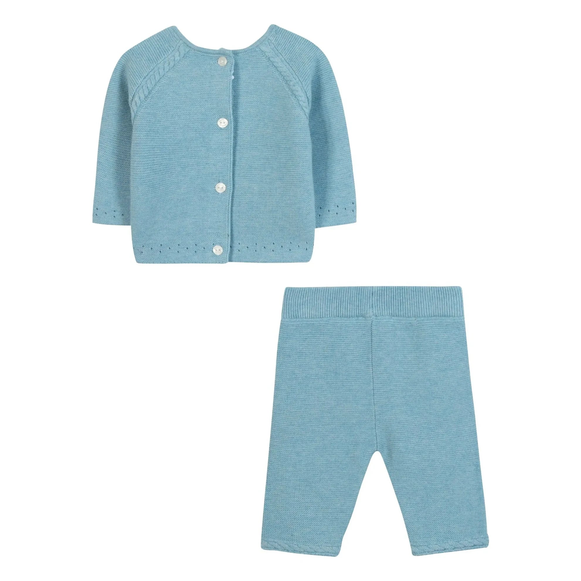 Tartine et Chocolat - Conjunto de Jersey de Punto y Mallas | Azul cielo