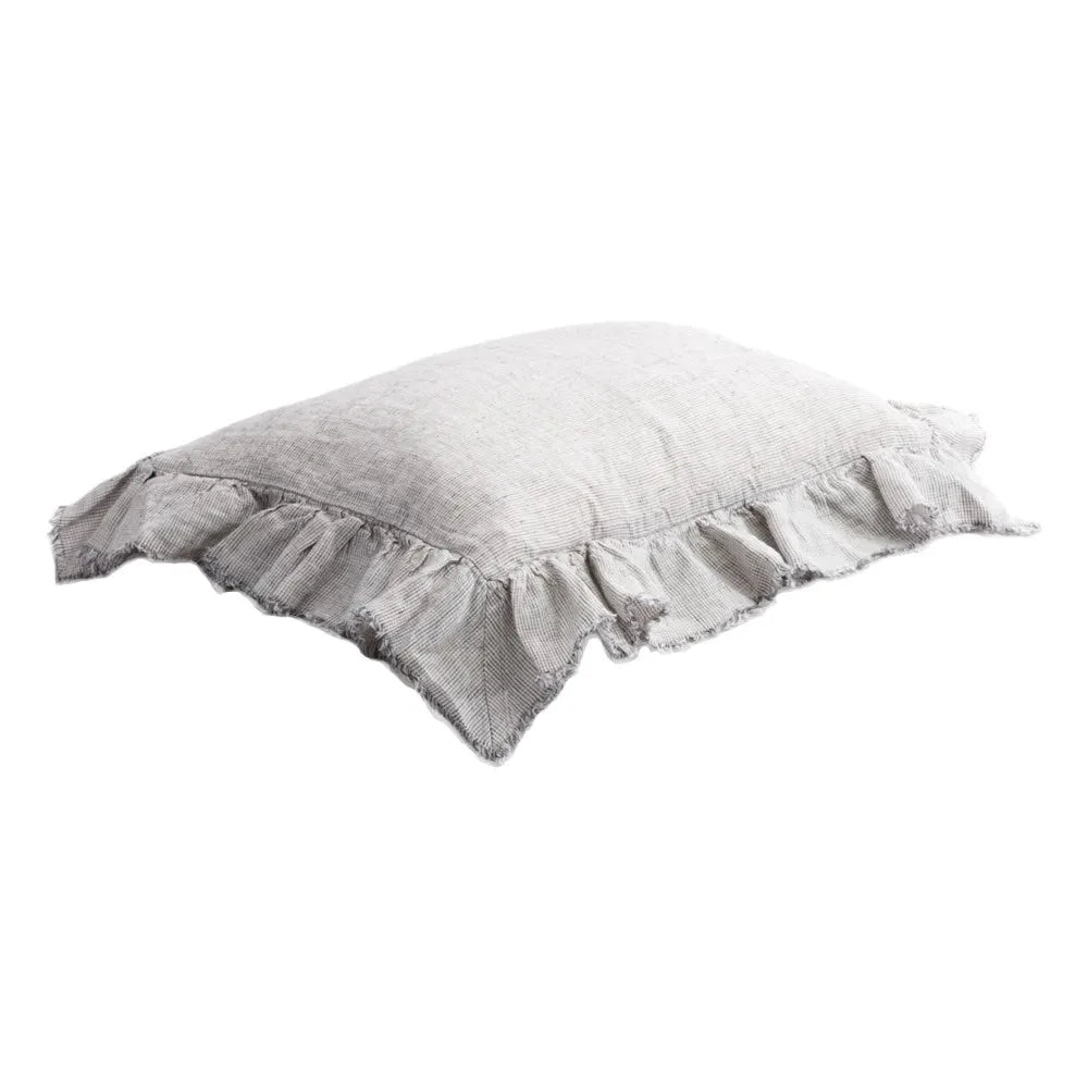 Funda de almohada de lino lavado Boho - Maison de Vacances | Stone