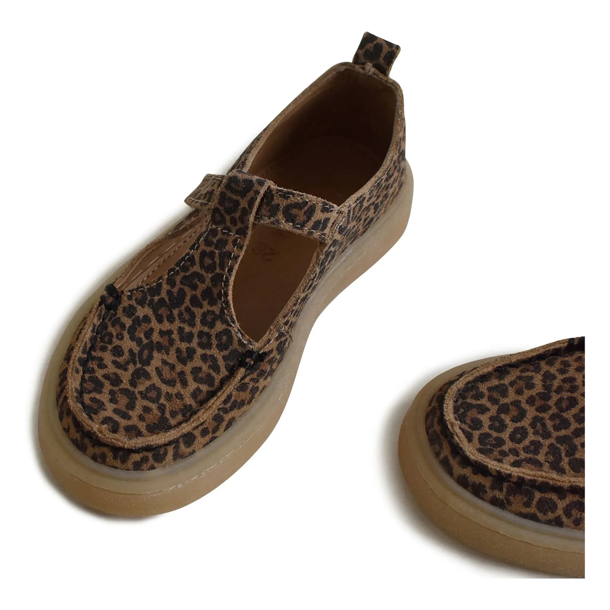 du Loua - Du Tilly Mocasín de ante estampado de leopardo | Marrón