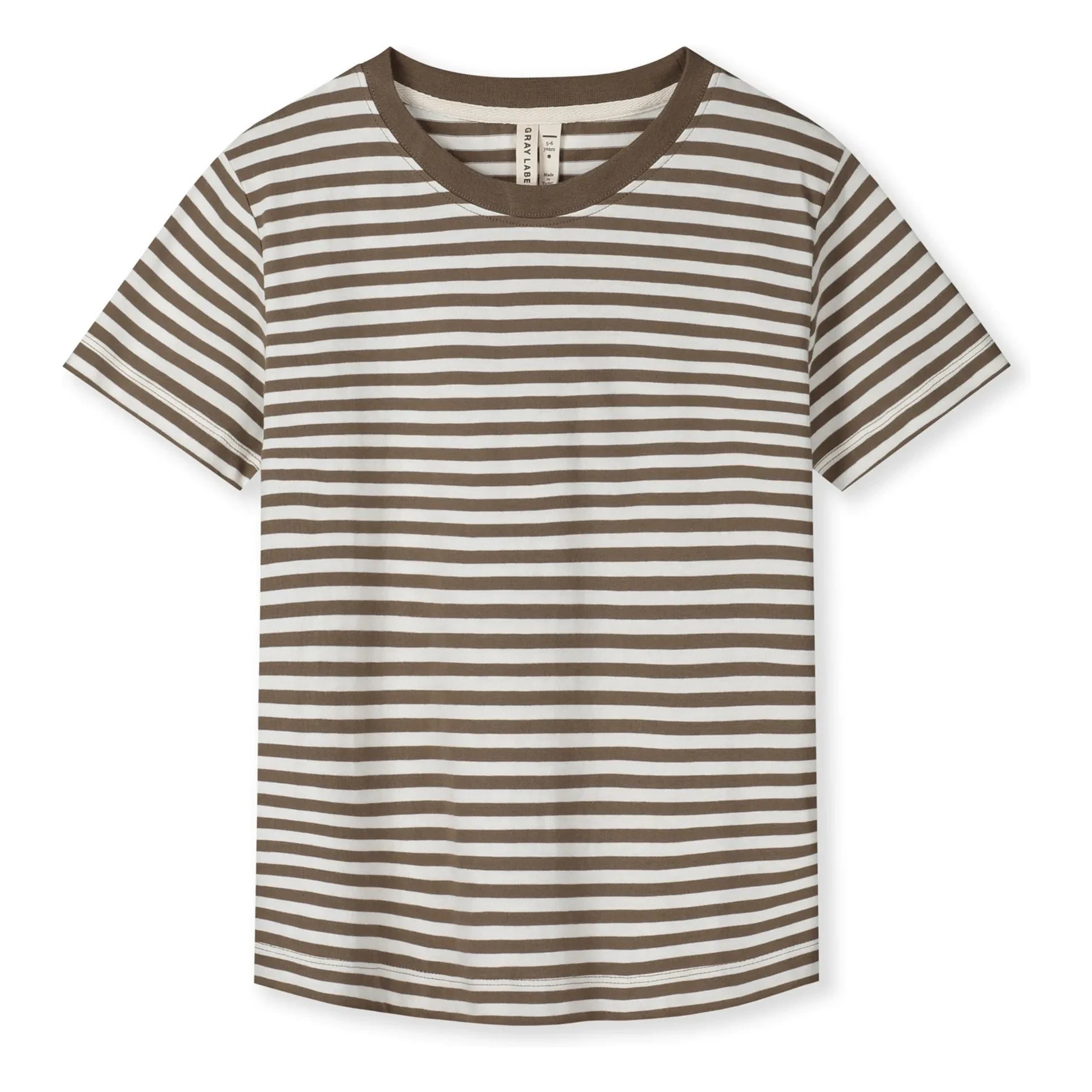 Gray Label - Camiseta de Algodón Orgánico a Rayas Oversize | Caqui