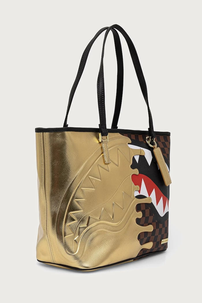 Sprayground - Bolso de mujer marrón con tiburones en París 910T9345NSZ