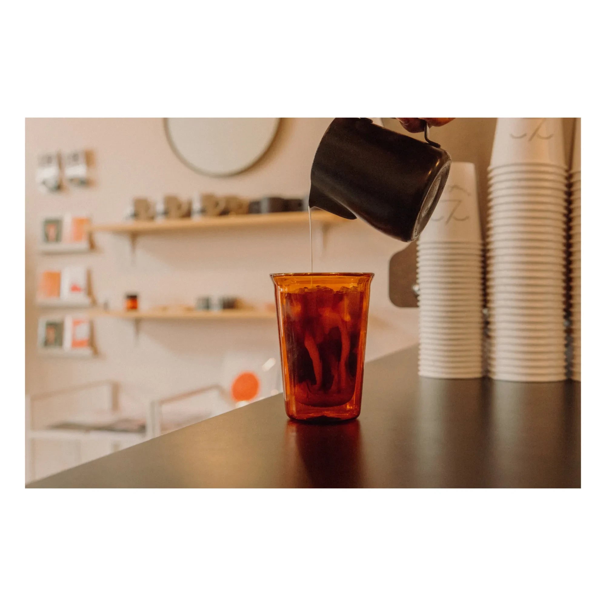 Kinto - Vidrio de pared simple - 350 ml | Ámbar